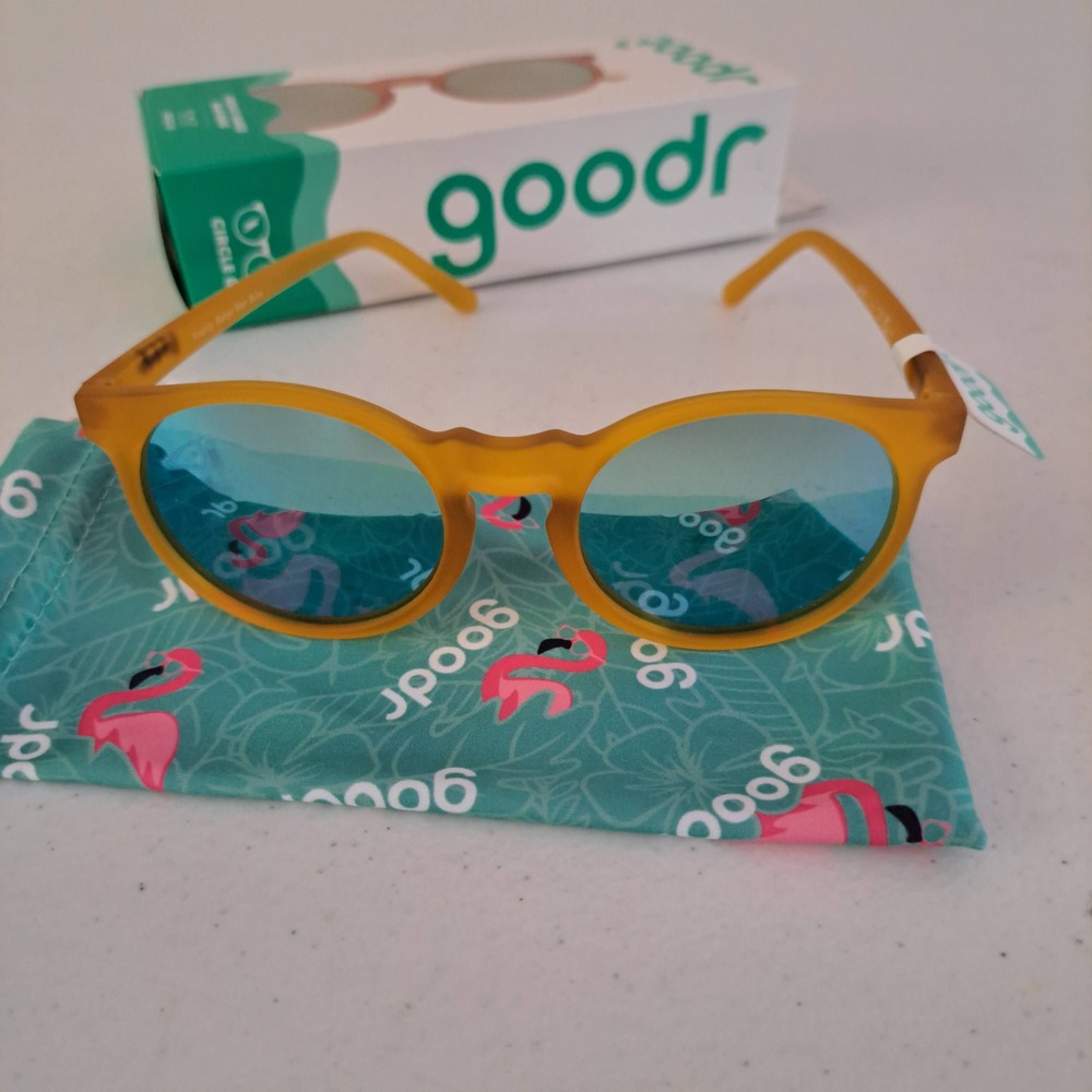 Goodr Circle G Sunglasses Unisex OS Yellow/Amber/Orange New 988-240-B42